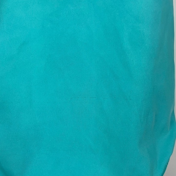 Nike Aqua Blue One Piece Racerback Bathing Suit with White Trim - Picture 2 of 10